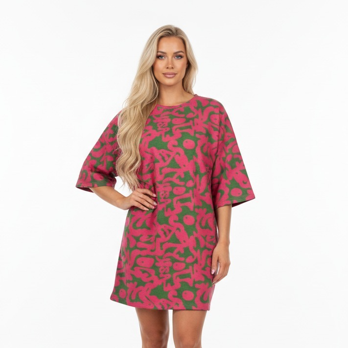 Pink Leaf Print